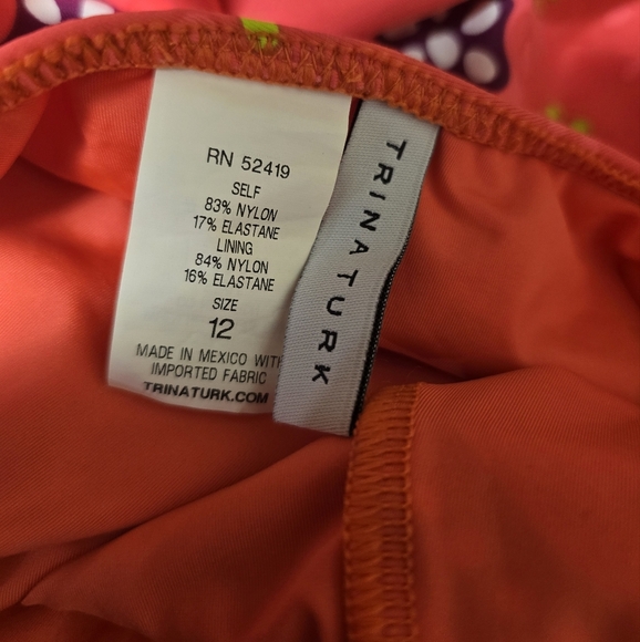 Trina Turk Seychelles One-Piece in Papaya Size 12 - Picture 14 of 17